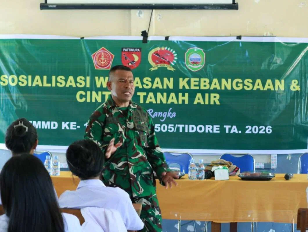 Dari Sekolah untuk Indonesia, TMMD ke-129 Kodim 1505/Tidore Bekali Pelajar dengan Wawasan Kebangsaan