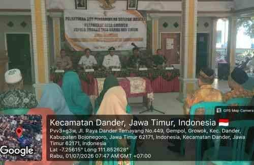 Danramil Dander Bojonegoro Hadiri Pelantikan dan Pengambilan Sumpah Jabatan Perangkat Desa Growok