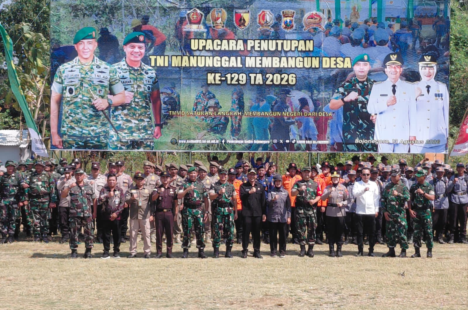 IMG-20260813-WA0039 TMMD 129 Bojonegoro Resmi Ditutup: Tinggalkan Warisan Fasilitas Air Bersih, Jalan Beton hingga Rutilahu