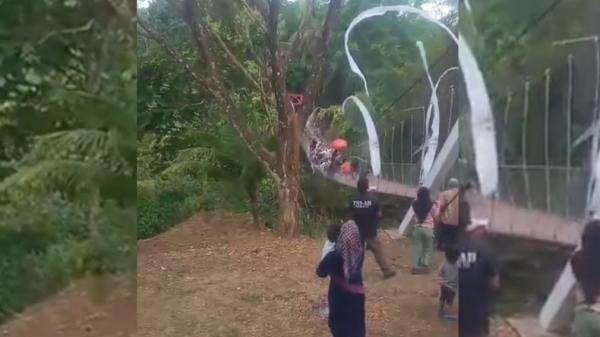 Insiden Jembatan Pangandaran Ambruk Saat Dilintasi Bupati