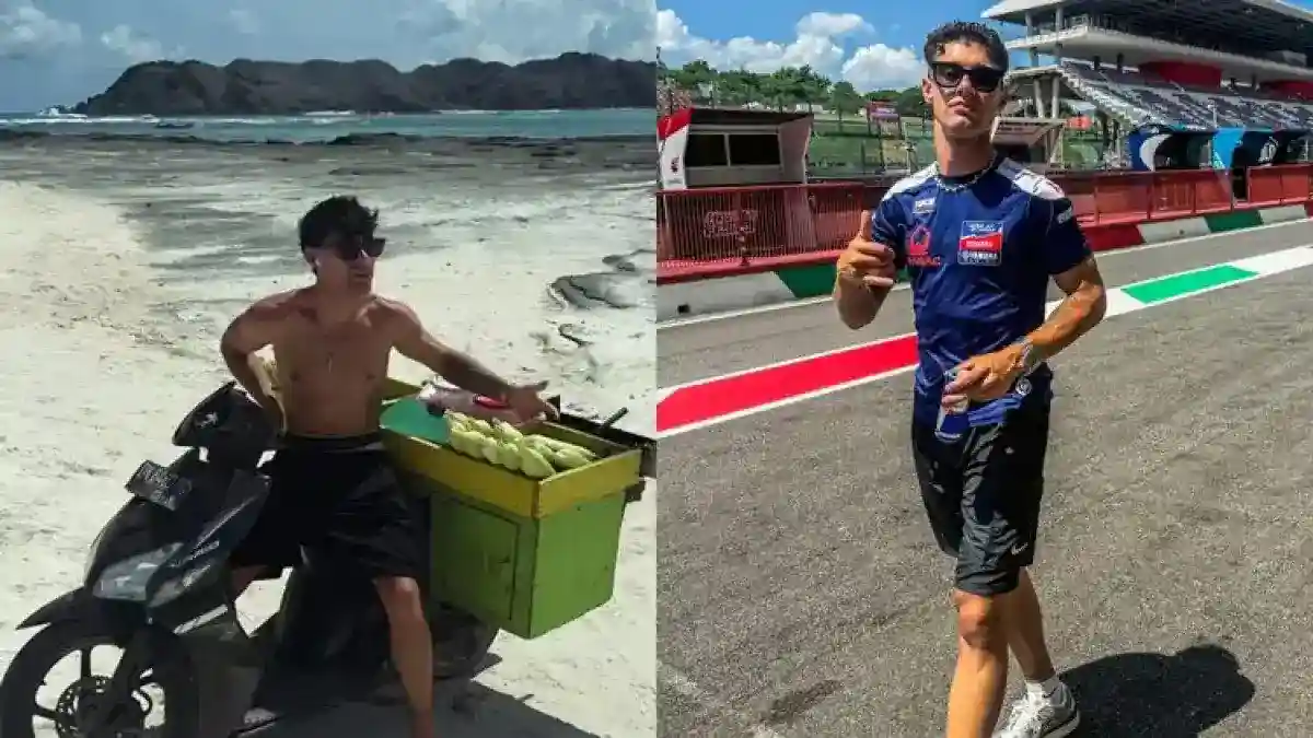 Tony Arbolino Coba Jadi Penjual Jagung Bakar Jelang Balapan di Sirkuit Mandalika