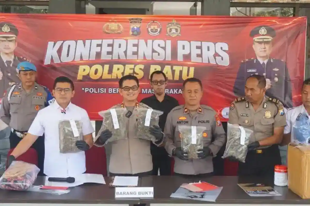 Pengiriman Lima Kilogram Ganja dari Padang Berujung Penangkapan Petani di Malang